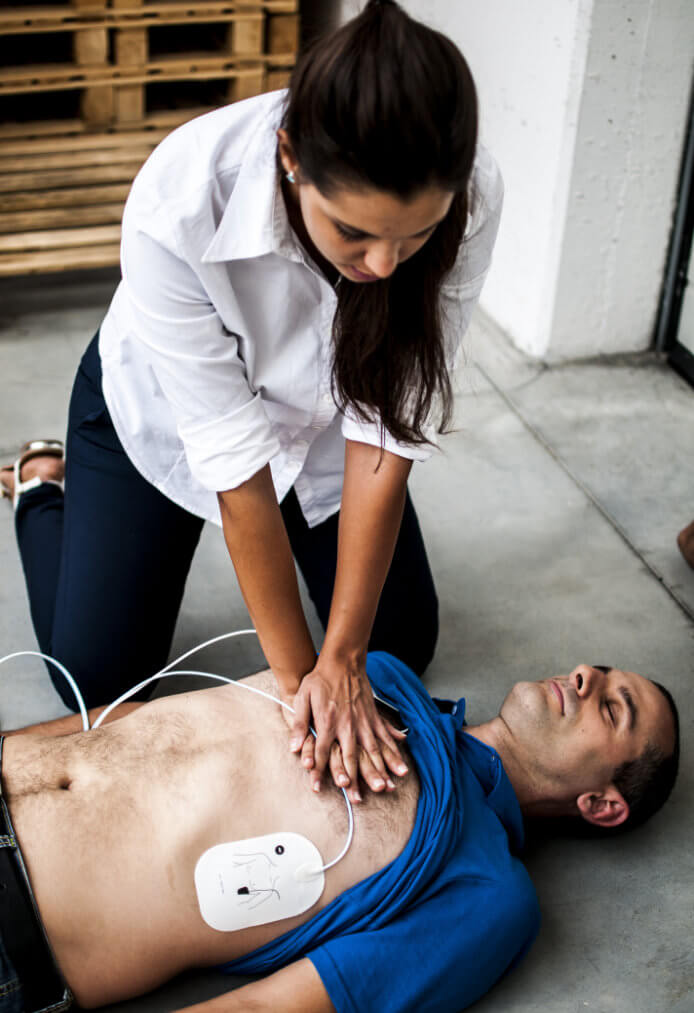 Using an AED on a casualty